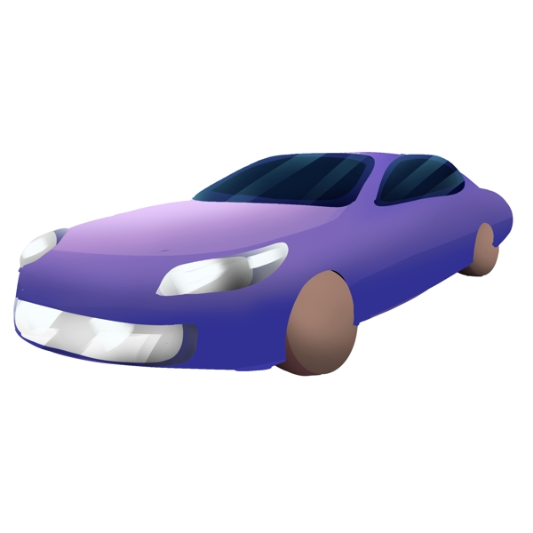 漂亮的紫色跑车插画