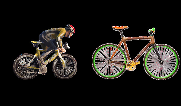 两种自行车免抠png透明图层素材
