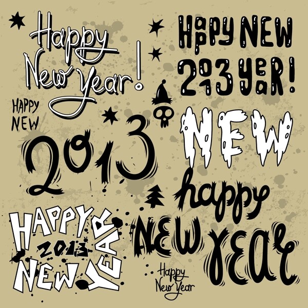 新年元素風(fēng)格矢量素材