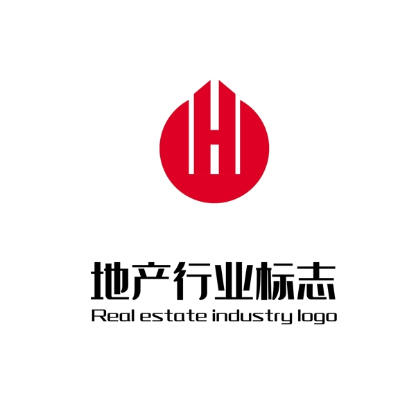 圆形红色地产logo