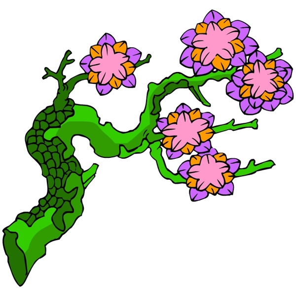 樹木古典插畫