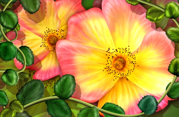 黄色大玫瑰花背景图片