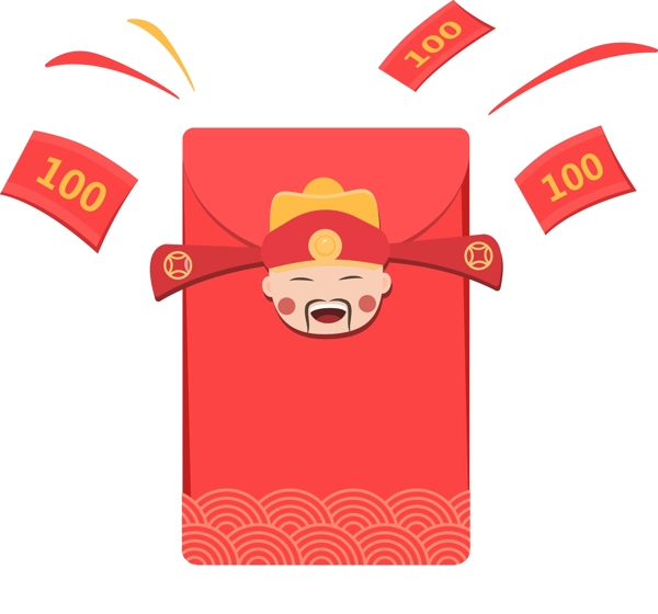 新年红包财神钞票喜庆