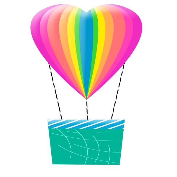 浪漫彩色热气球设计原创商用元素