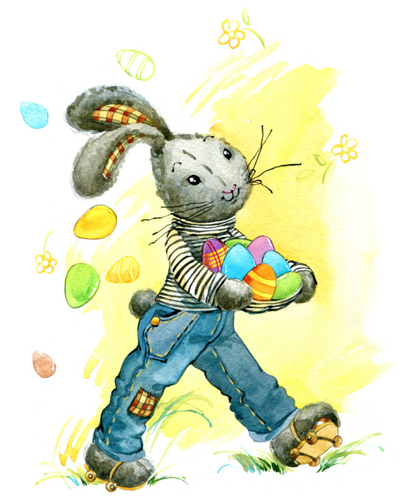 复活节兔子插画