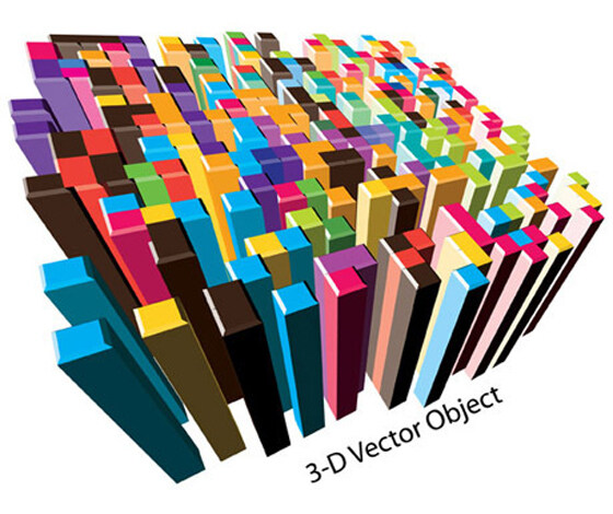 3D柱形設計矢量素材