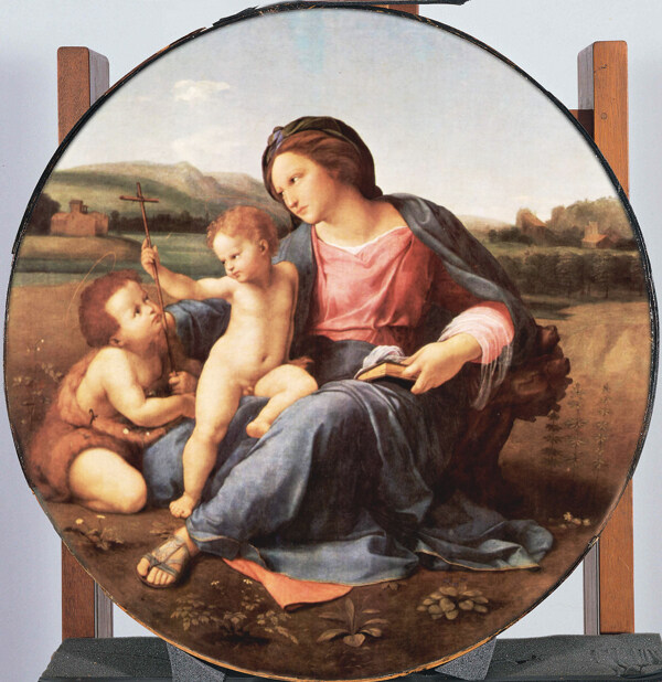 圣母耶稣油画图片