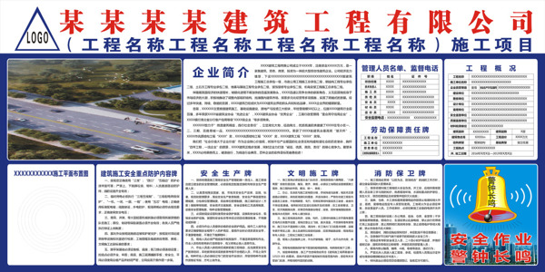 建筑工地六牌展板