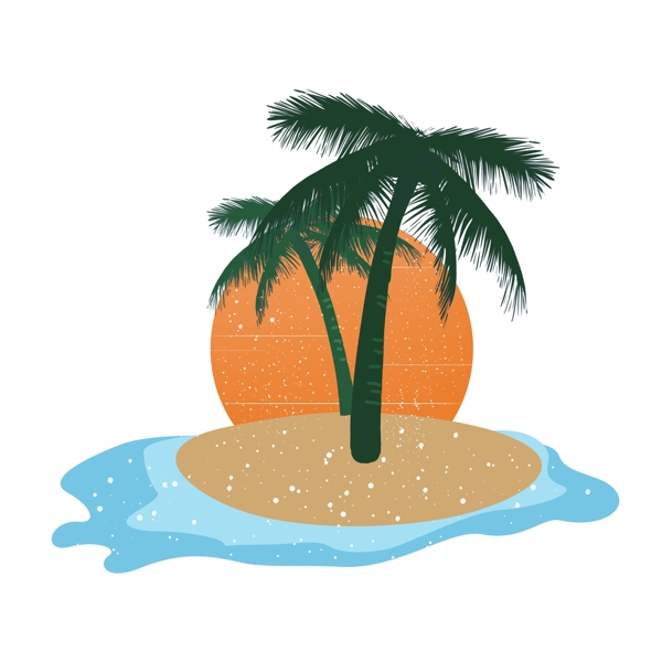 夏季沙滩椰子树