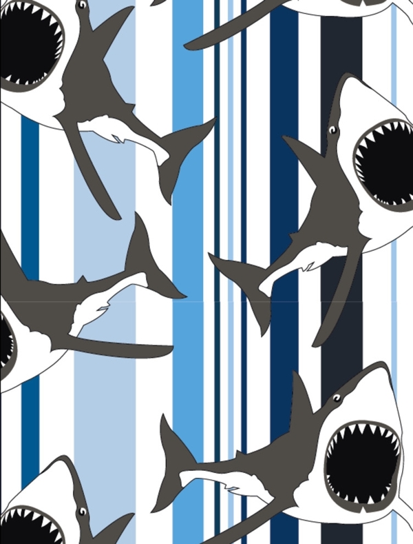 条纹大白鲨面料设计