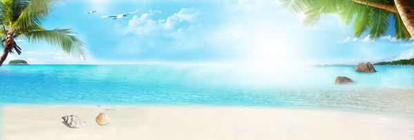 海邊沙灘唯美banner