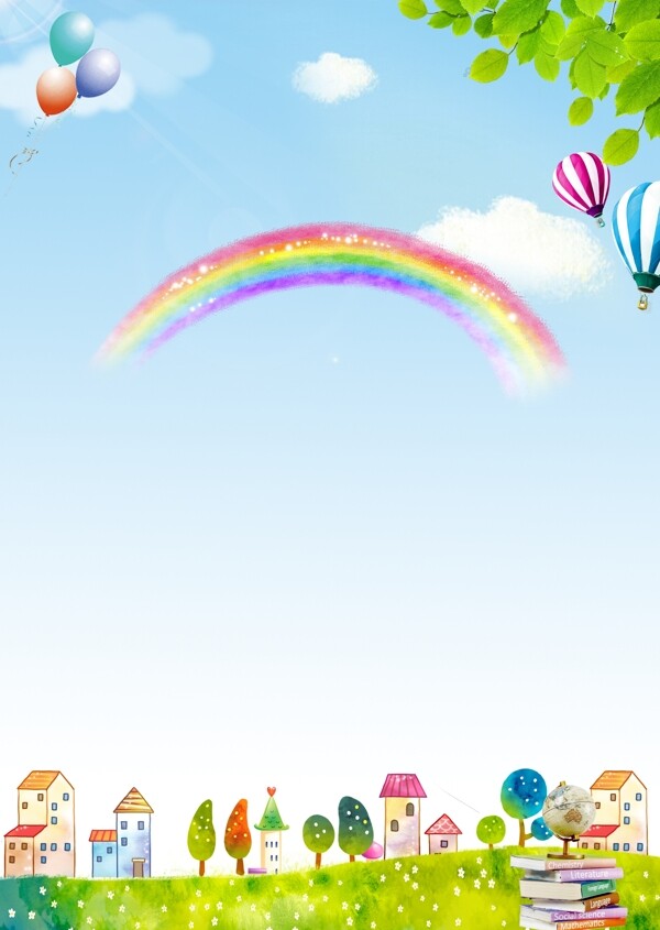彩虹氢气球图片