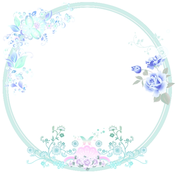 花枝圓框