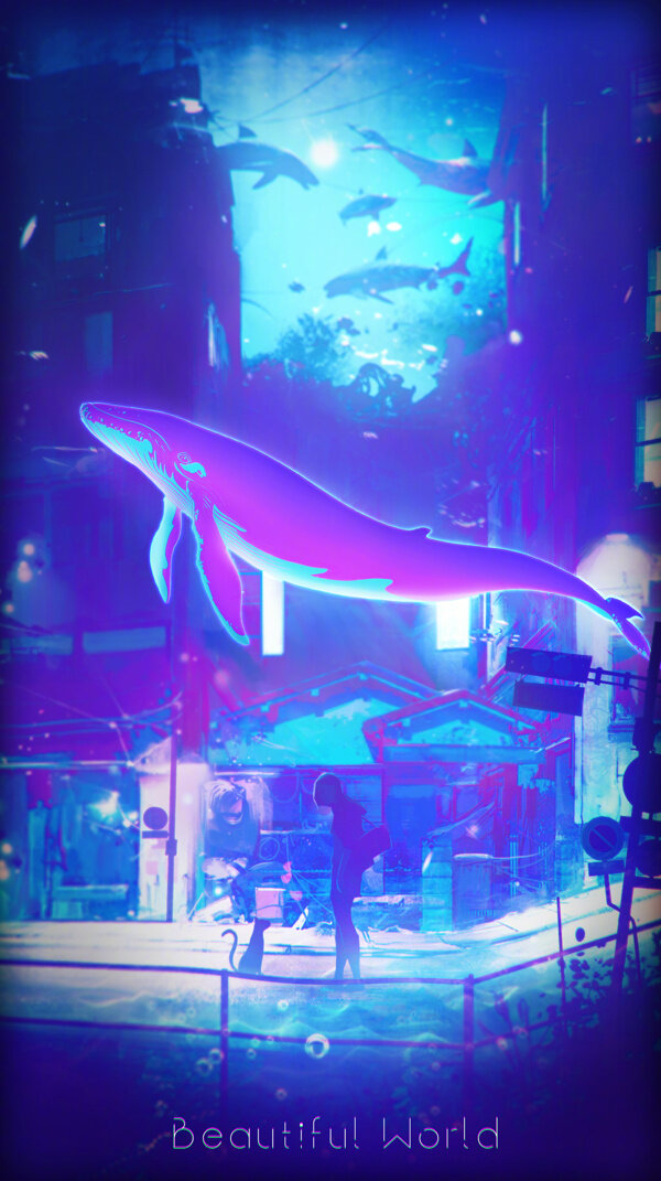 漸變鯨魚