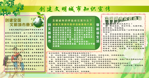 創(chuàng)建文明城市宣傳欄圖片