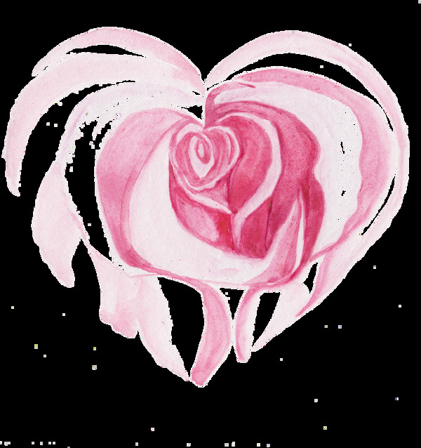 粉色玫瑰透明爱心