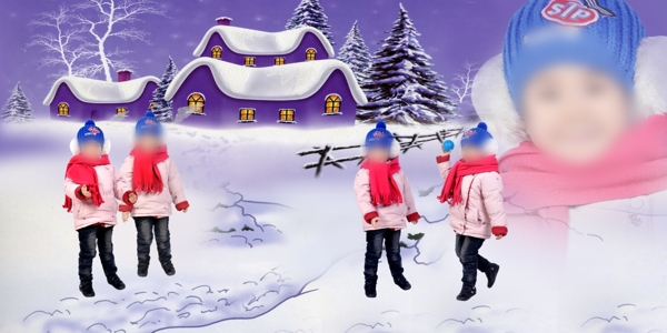 卡通雪景圖片