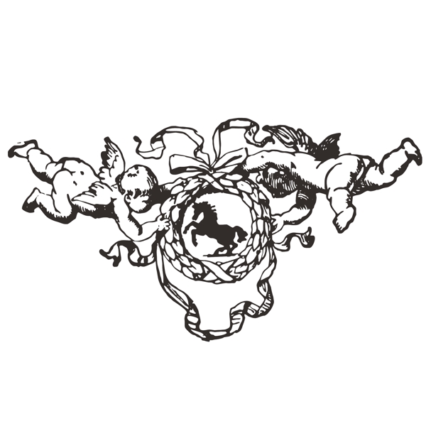 印花矢量圖人物天使色彩黑白色免費素材