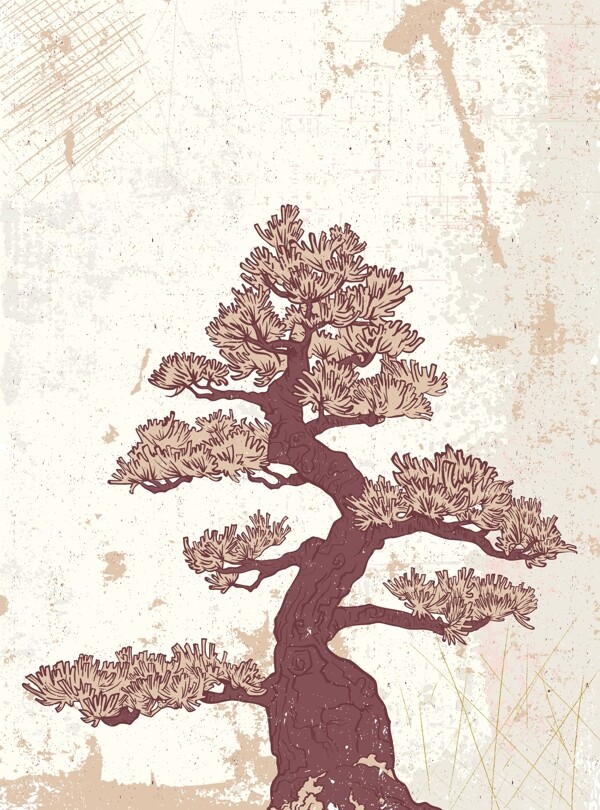 日本背景矢量插圖