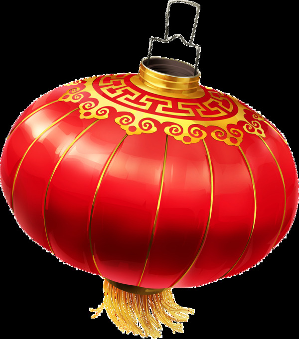 紅色喜慶燈籠元素
