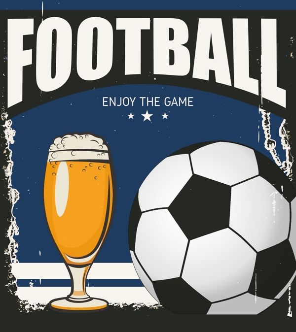 啤酒足球海报矢量素材