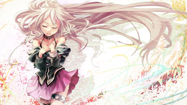 長(zhǎng)發(fā)粉色少女