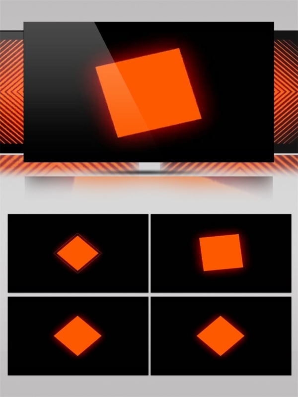 橙色光束方块高清视频素材