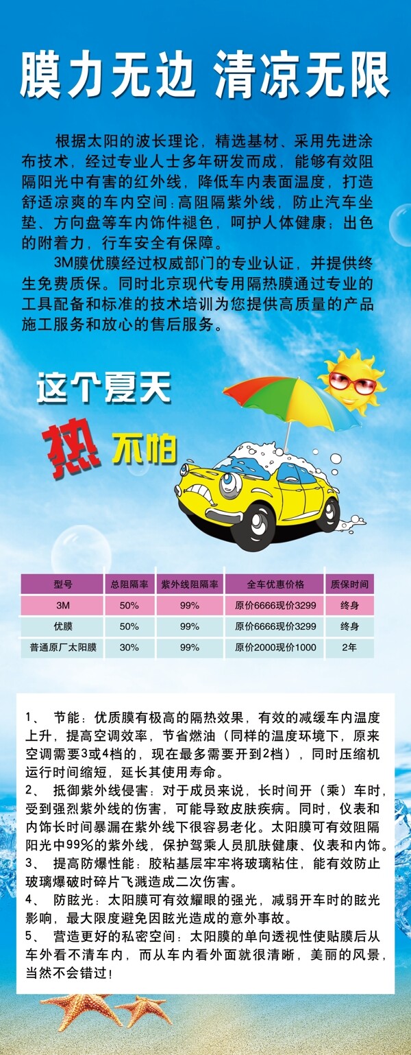 夏季太陽(yáng)膜展板圖片