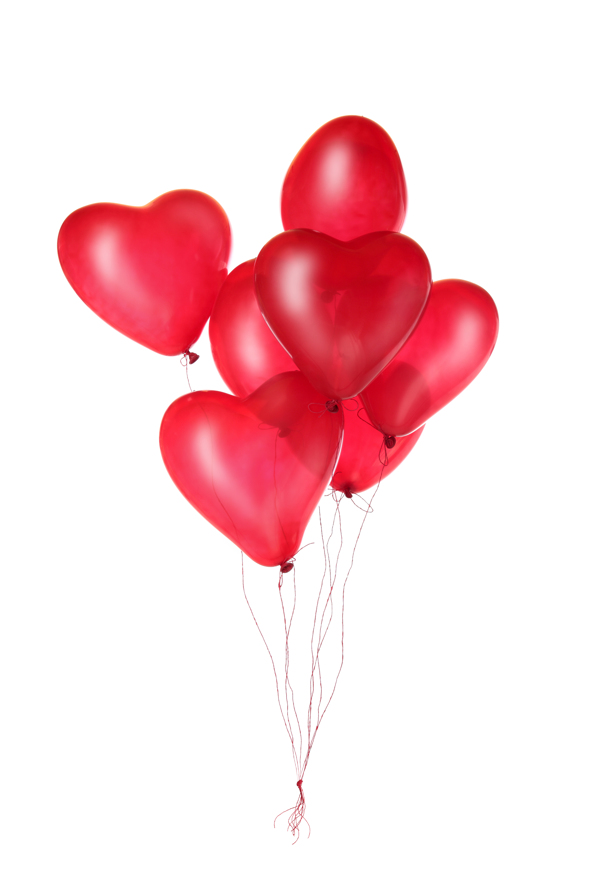 一束红色爱心气球图片