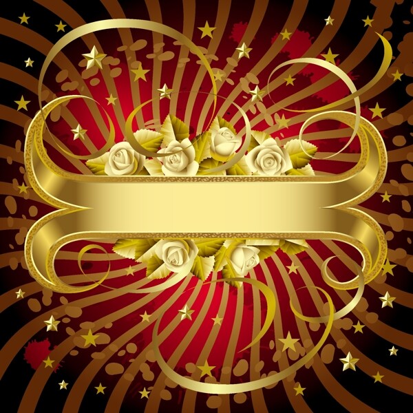 白玫瑰金banner矢量素材