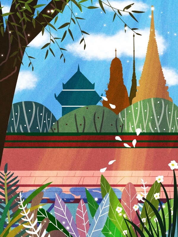 傣族泼水节主题背景设计