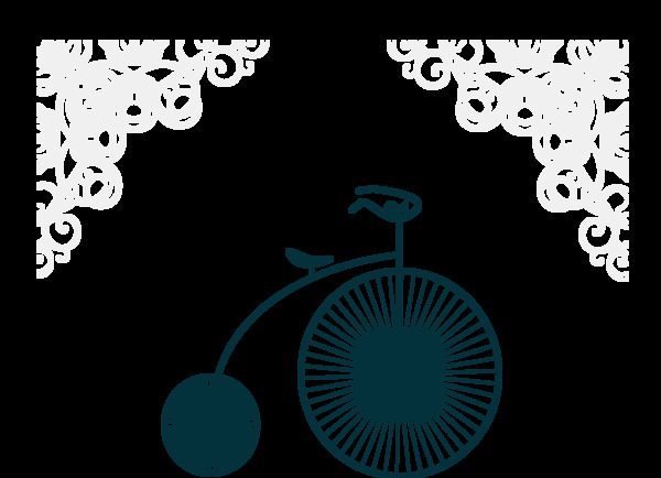 艺术风格自行车插画免抠png透明图层素材
