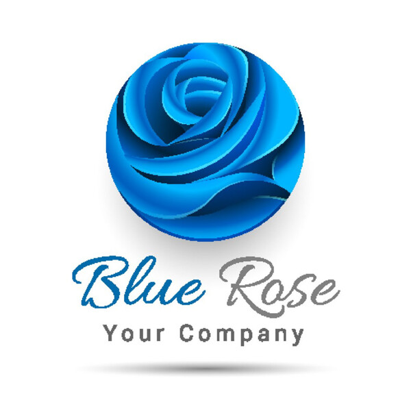 蓝色玫瑰花logo图片