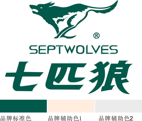 七匹狼標志矢量圖