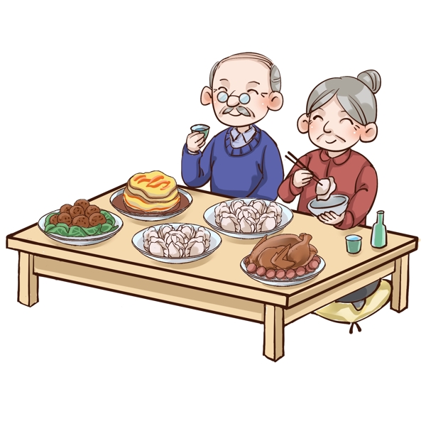 冬至吃饺子老年人版本