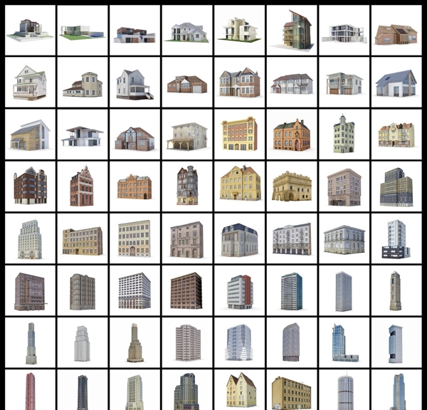 六十四款精品建筑模型图片