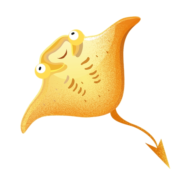 黄色深海动物鱼插画