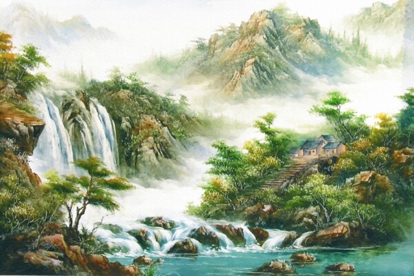 山水裝飾畫