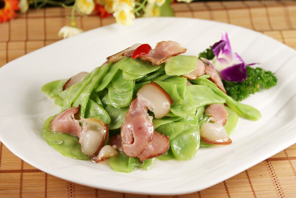 臘肉炒扁豆圖片
