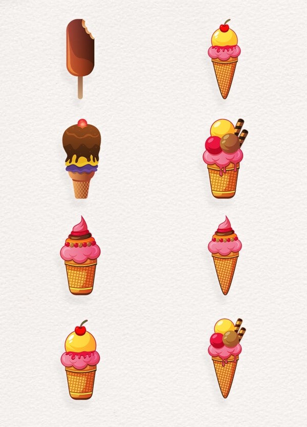 8组美味冰淇淋元素设计