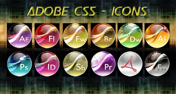 12的玻璃大理石风格Adobe程序图标