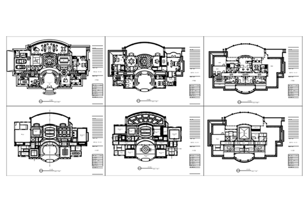 豪华别墅欧式CAD施工图