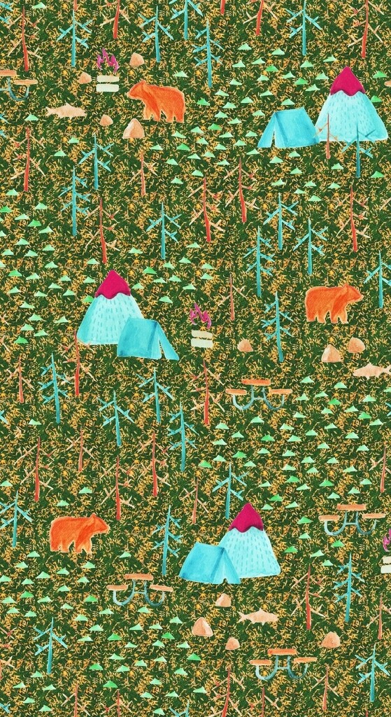 小树林动物熊树叶