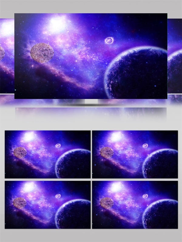 紫色光束星球高清视频素材