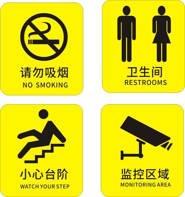 黃色背景提示警示牌標(biāo)識牌
