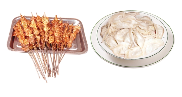 肉串餃子圖片