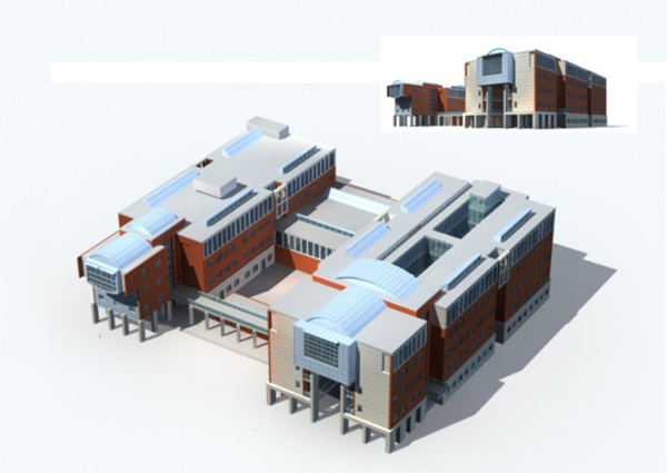 MAX学校教学楼建筑设计3D模型