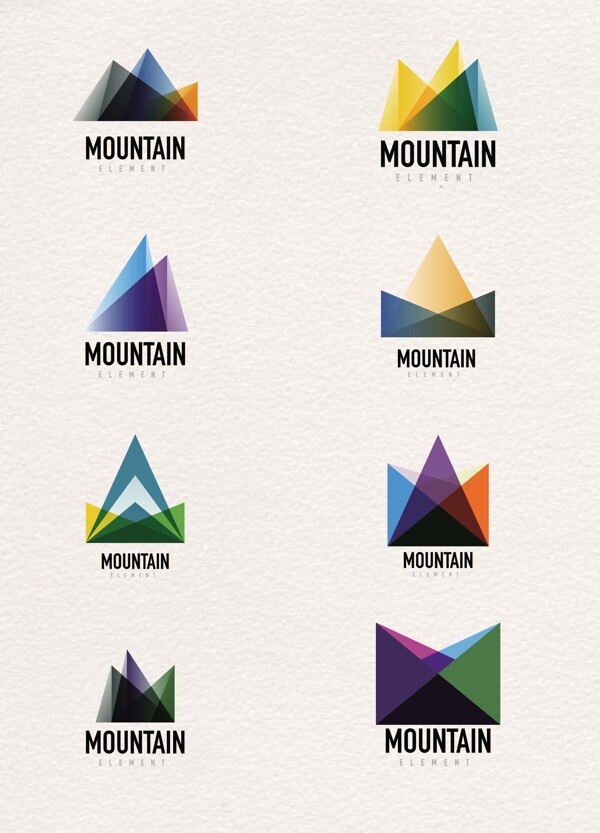 创意平面山峰设计图标元素