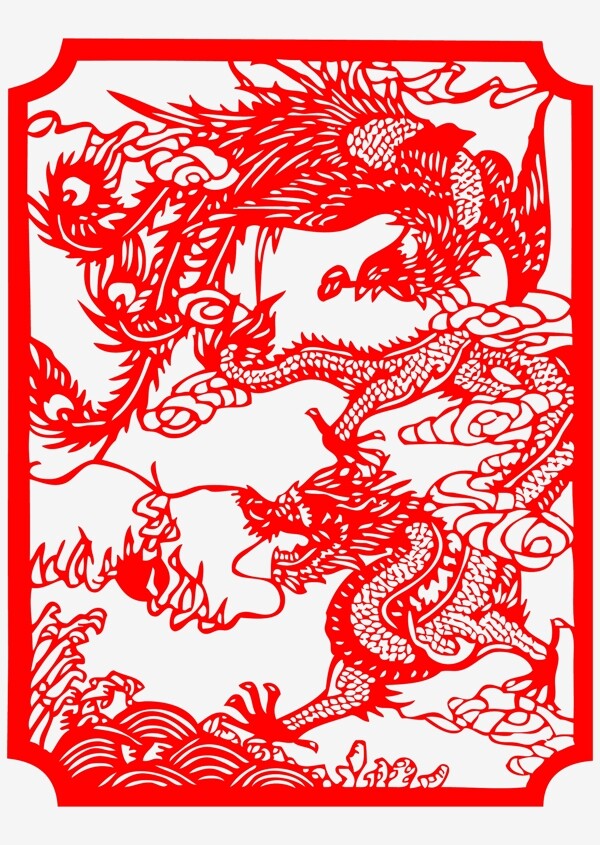 龙凤呈祥剪纸