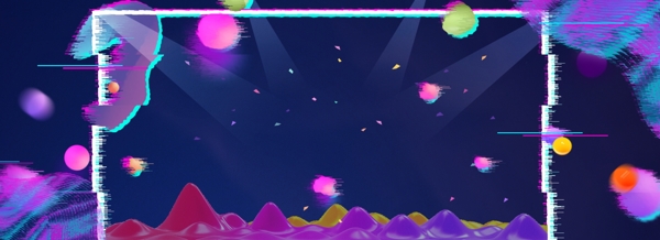 抖音故障風立體炫酷年中大促banner